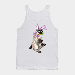 Bobtail BunnyCat: Seal Lynx Point (Pink) Tank Top